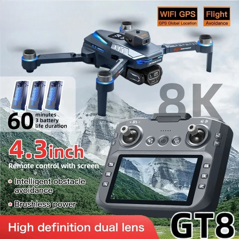 Original GT8 Drone 8K Professi - Fpv Brushless Rc Drone 4K recension och pris